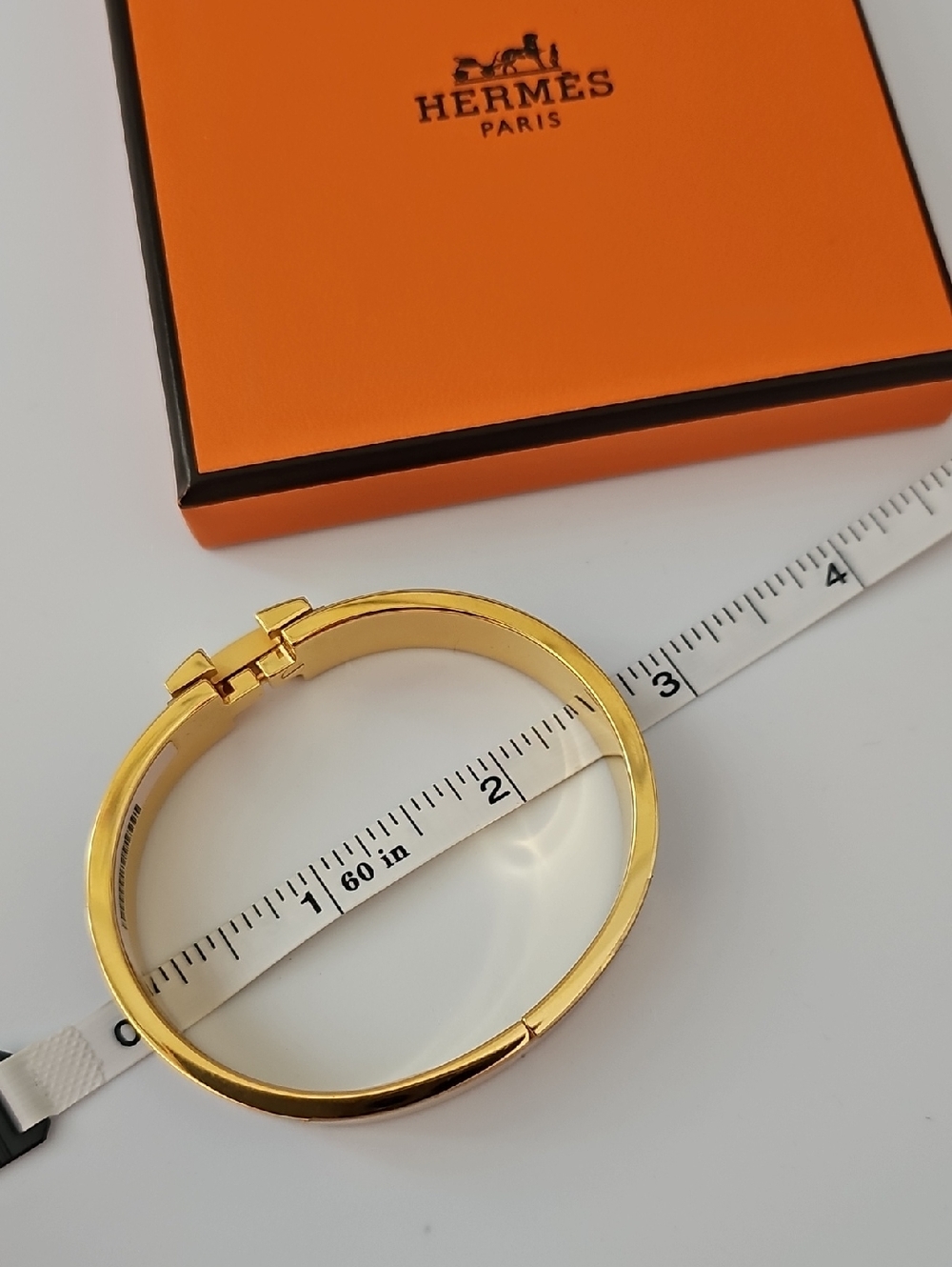Hermes Black Enamel Clic H Bracelet with Gold-Tone Hardware - Picture 16 of 16